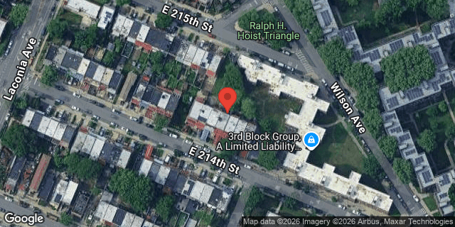 Aerial map of 1147 EAST 214 STREET, Bronx