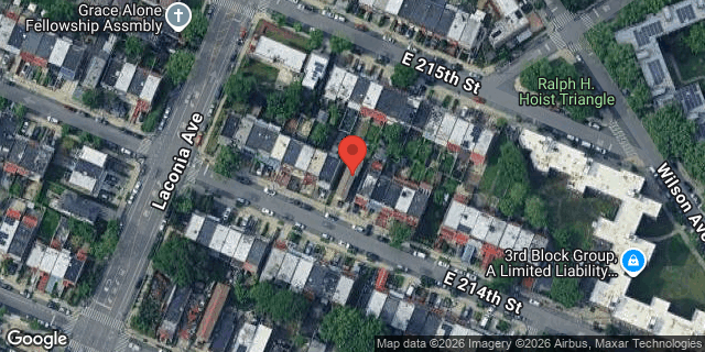 Aerial map of 1119 EAST 214 STREET, Bronx