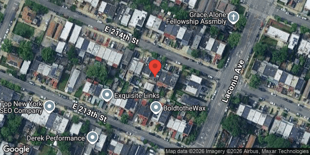Aerial map of 1040A EAST 214 STREET, Bronx