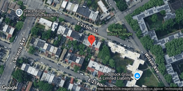 Aerial map of 1154 EAST 215 STREET, Bronx