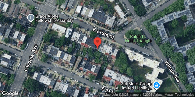 Aerial map of 1142 EAST 215 STREET, Bronx