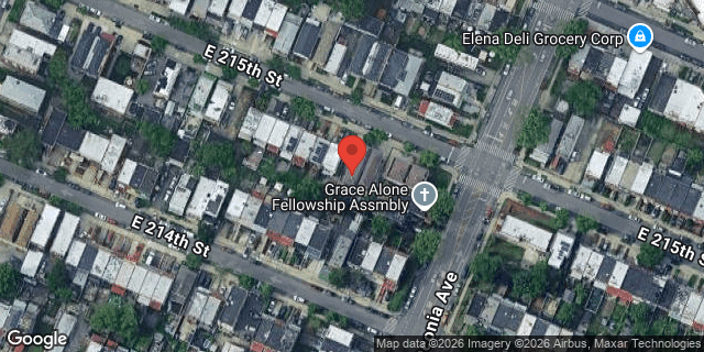 Aerial map of 1050 EAST 215 STREET, Bronx