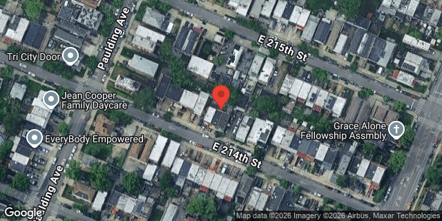 Aerial map of 1027 EAST 214 STREET, Bronx