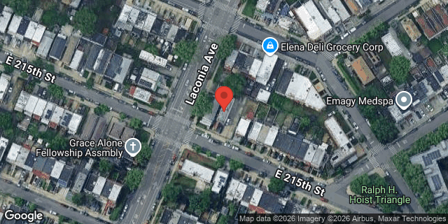Aerial map of 1103 EAST 215 STREET, Bronx