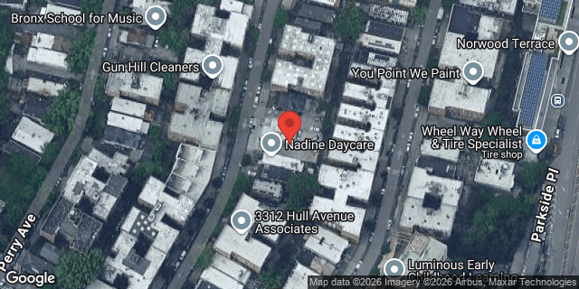 Aerial map of 3336 HULL AVENUE, Bronx