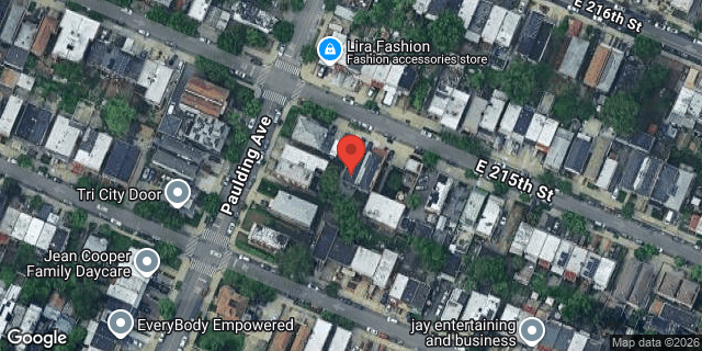 Aerial map of 1012 EAST 215 STREET, Bronx