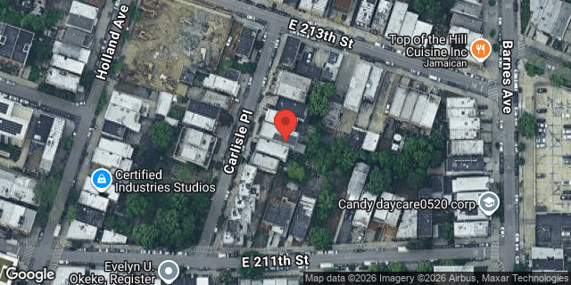 Aerial map of 3554 CARLISLE PLACE, Bronx