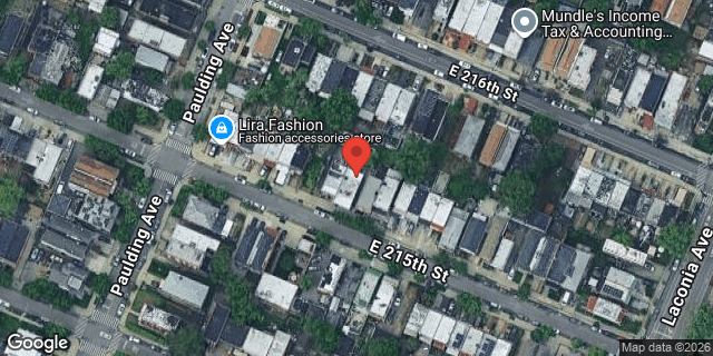 Aerial map of 1019 EAST 215 STREET, Bronx