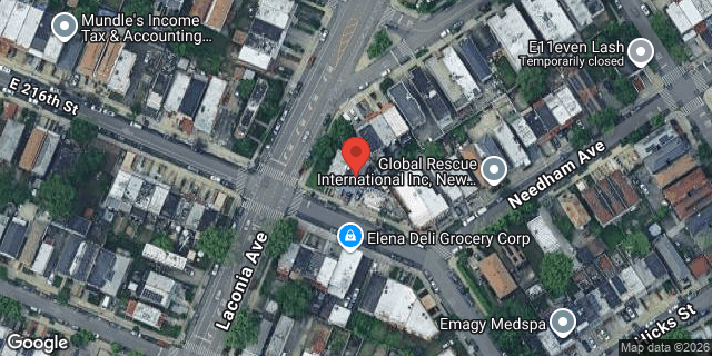 Aerial map of 1103 EAST 216 STREET, Bronx
