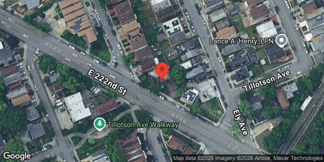 Aerial map of 1371 EAST 222 STREET, Bronx