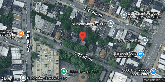 Aerial map of 829 EAST 213 STREET, Bronx