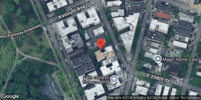 Aerial map of 88 EAST 208 STREET, Bronx