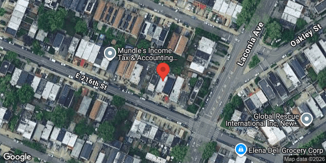 Aerial map of 1043 EAST 216 STREET, Bronx