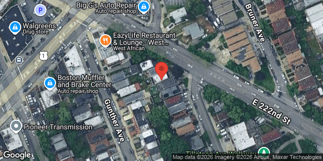 Aerial map of 1324 EAST 222 STREET, Bronx