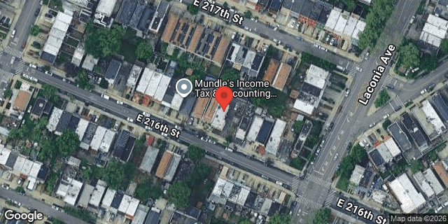 Aerial map of 1037 EAST 216 STREET, Bronx