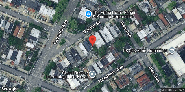 Aerial map of OAKLEY STREET, Bronx