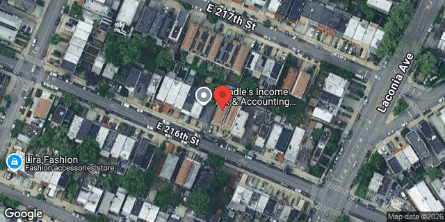 Aerial map of 1033 EAST 216 STREET, Bronx