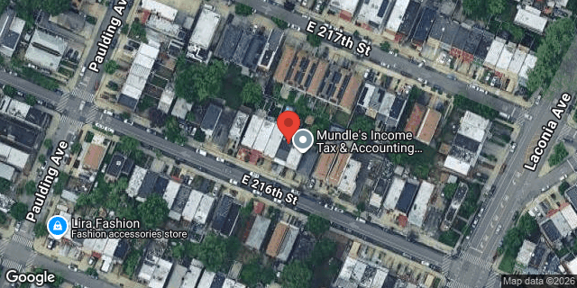 Aerial map of 1027 EAST 216 STREET, Bronx
