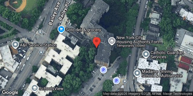 Aerial map of 3320 BAILEY AVENUE, Bronx