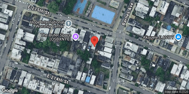Aerial map of 768 EAST 215 STREET, Bronx