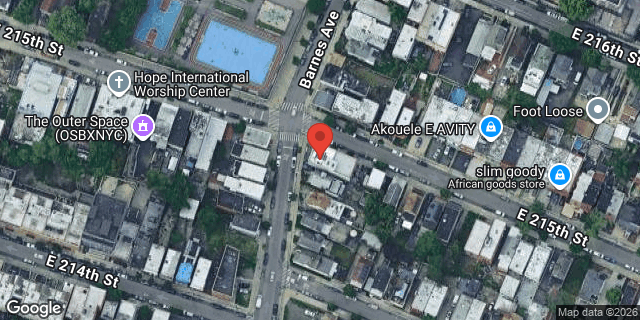 Aerial map of 802 EAST 215 STREET, Bronx