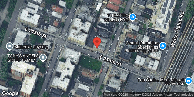 Aerial map of 3601 WILLETT AVE, Bronx