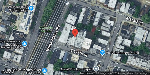Aerial map of 709 EAST 214 STREET, Bronx