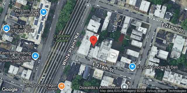 Aerial map of 707 EAST 214 STREET, Bronx