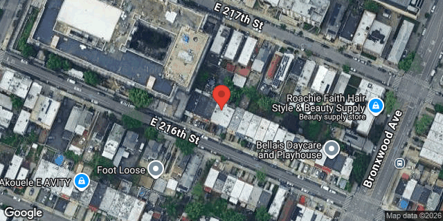 Aerial map of 847 EAST 216 STREET, Bronx