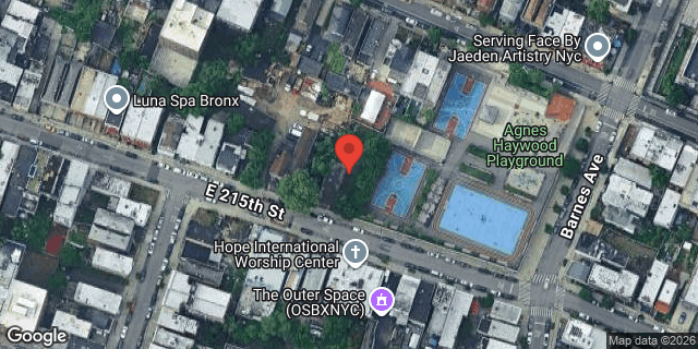 Aerial map of 747 EAST 215 STREET, Bronx