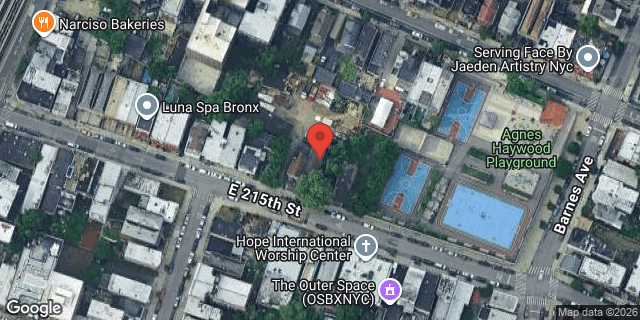 Aerial map of 743 EAST 215 STREET, Bronx