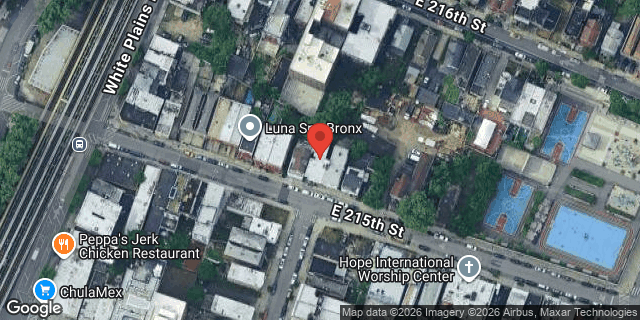 Aerial map of 729 EAST 215 STREET, Bronx