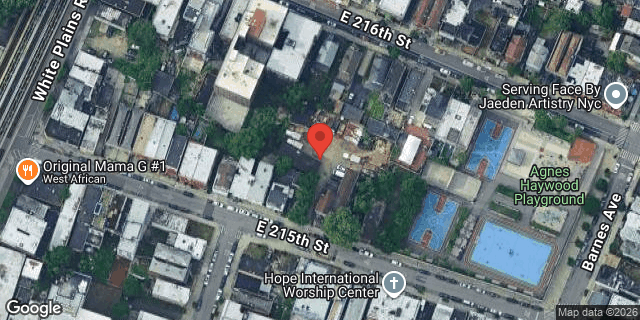 Aerial map of 741 EAST 215 STREET, Bronx