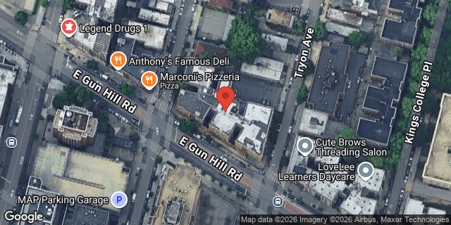 Aerial map of 215 EAST GUN HILL ROAD, Bronx