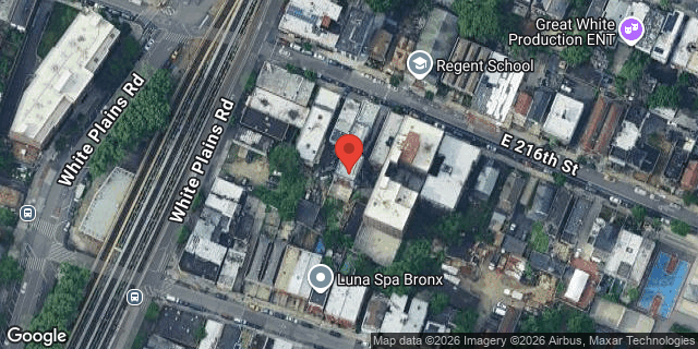 Aerial map of 712 EAST 216 STREET, Bronx