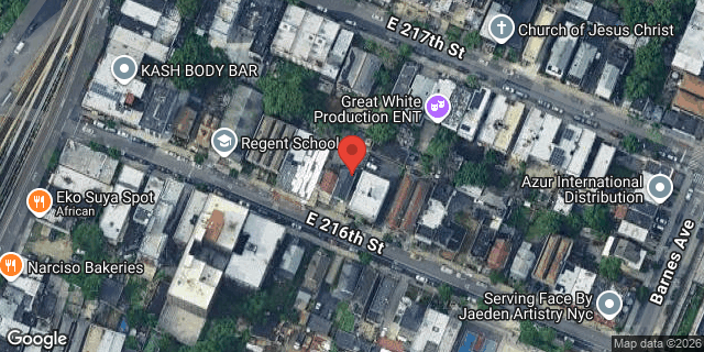 Aerial map of 735 EAST 216 STREET, Bronx