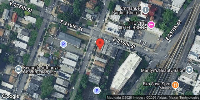 Aerial map of 658 EAST 216 STREET, Bronx