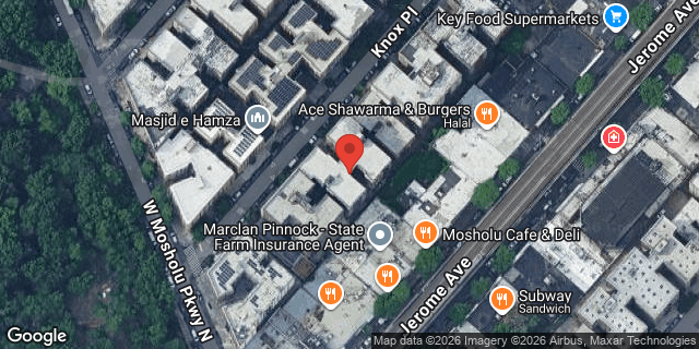 Aerial map of 3422 KNOX PLACE, Bronx
