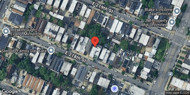 Aerial map of 847 EAST 218 STREET, Bronx