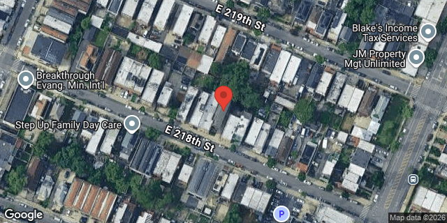 Aerial map of 845 EAST 218 STREET, Bronx