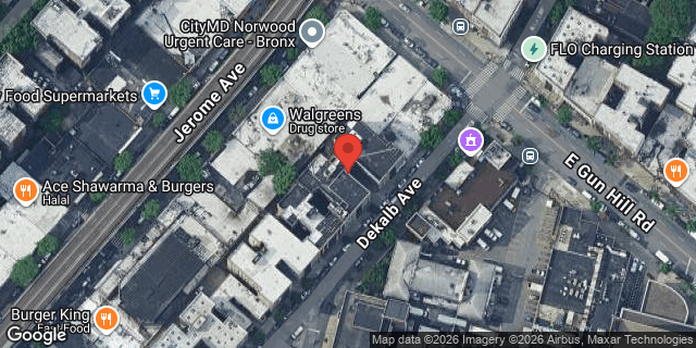 Aerial map of 3467 DEKALB AVENUE, Bronx