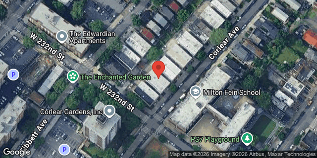 Aerial map of 3219 CORLEAR AVENUE, Bronx