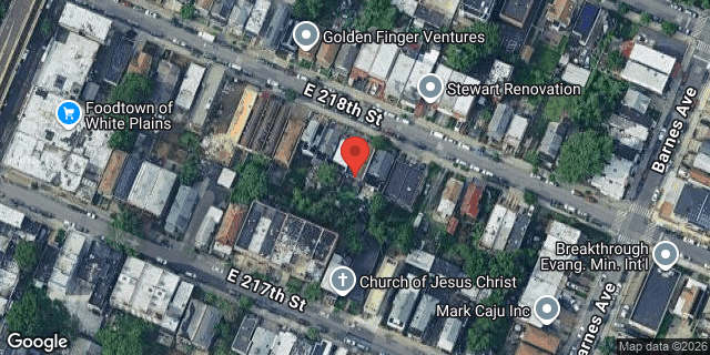 Aerial map of 742 EAST 218 STREET, Bronx