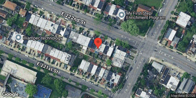 Aerial map of 1052 EAST 222 STREET, Bronx