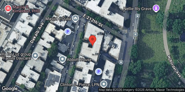 Aerial map of 3556 ROCHAMBEAU AVENUE, Bronx