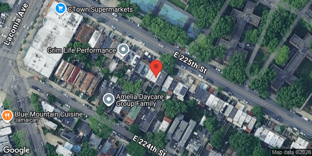 Aerial map of 1136 EAST 225 STREET, Bronx