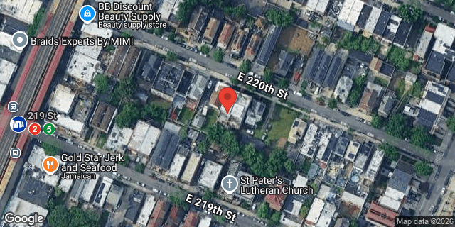 Aerial map of 736 EAST 220 STREET, Bronx