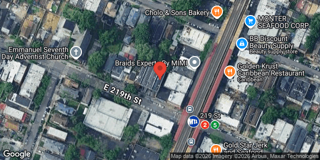 Aerial map of 689 EAST 219 STREET, Bronx