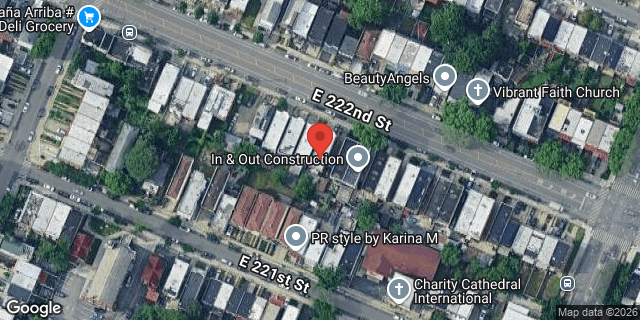 Aerial map of 836 EAST 222 STREET, Bronx