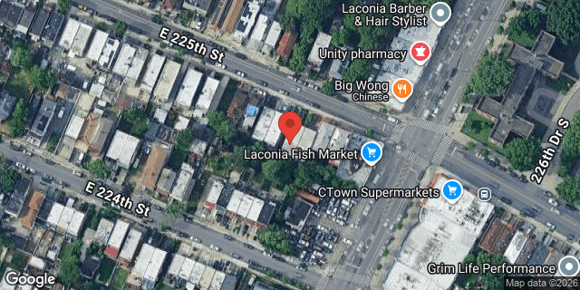 Aerial map of 1052 EAST 225 STREET, Bronx